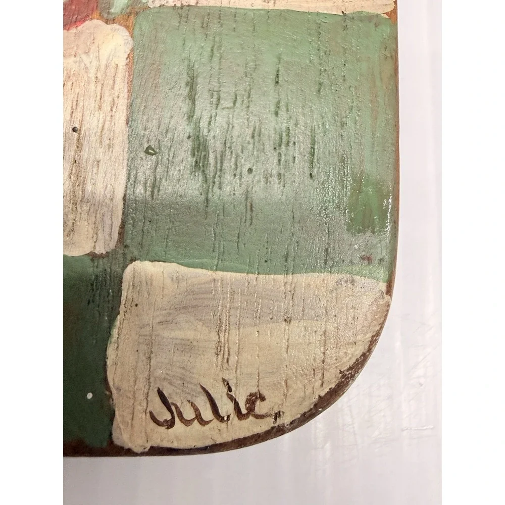 Vintage 80s Hand Painted Strawberry Cutting Board Grannycore Kitchen Folk Art